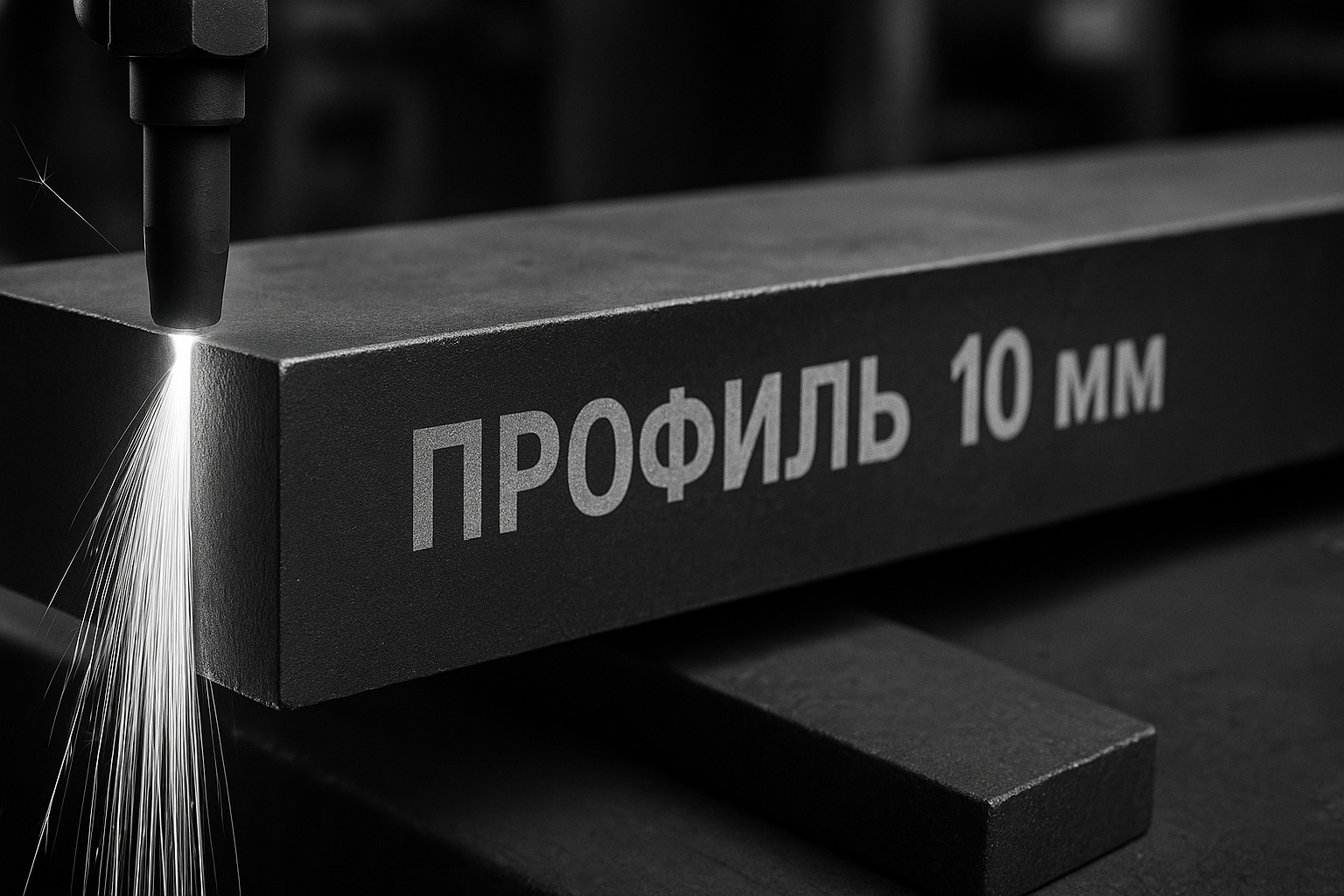 Пример работы: Стальной профиль 10 мм — газовая отрезка + маркировка
